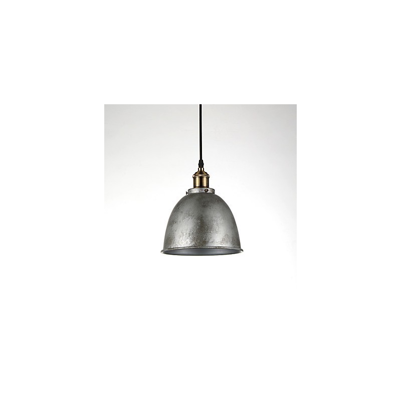 Lampada a sospensione vintage industriale in metallo, 1 luce, argento