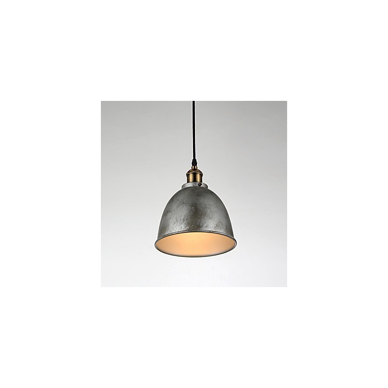 Lampada a sospensione vintage industriale in metallo, 1 luce, argento