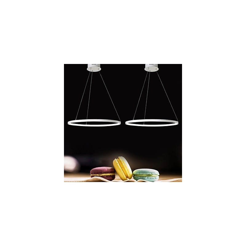 Lampada a sospensione LED moderna ad anello bianca 80 cm