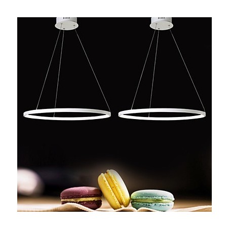 Lampada a sospensione LED moderna ad anello bianca 80 cm