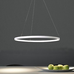 Lampada a sospensione LED moderna ad anello bianca 80 cm