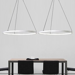 Lampada a sospensione LED moderna ad anello bianca 80 cm