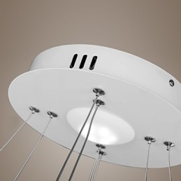 Lampada a sospensione LED moderna con 4 anelli doppi in acrilico bianco