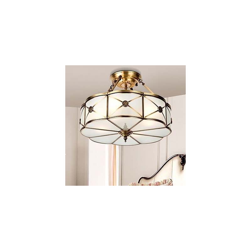 Lampada a sospensione moderna in rame con design decorativo, 4 lampadine E26/E27