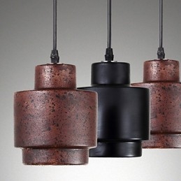 Lampada a sospensione in ceramica nera vintage Edison industriale