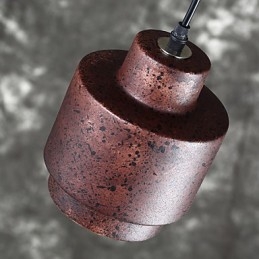 Lampada a sospensione in ceramica nera vintage Edison industriale