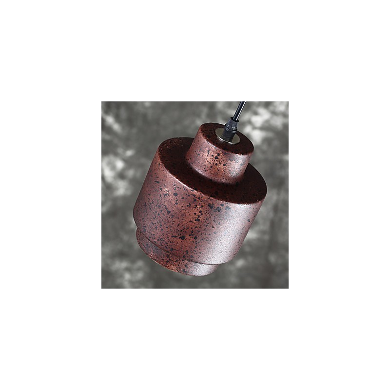 Lampada a sospensione in ceramica nera vintage Edison industriale
