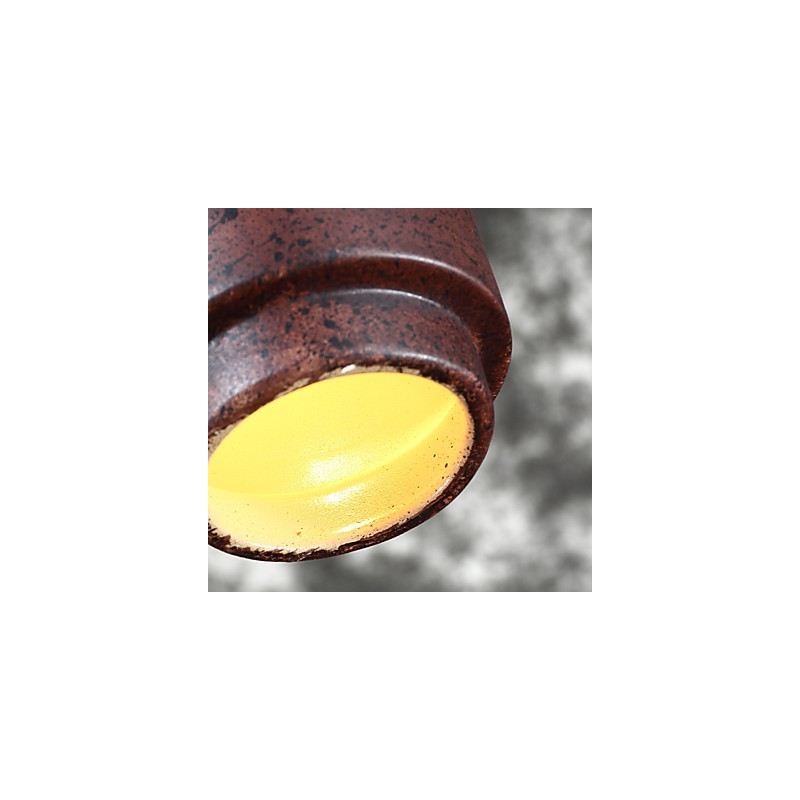 Lampada a sospensione in ceramica nera vintage Edison industriale