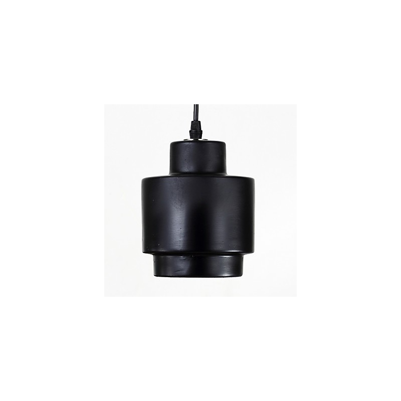 Lampada a sospensione in ceramica nera vintage Edison industriale