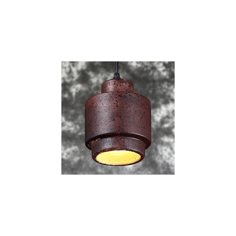 Lampada a sospensione in ceramica nera vintage Edison industriale