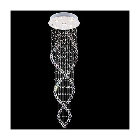 Lampada a sospensione in cristallo e metallo elettroplaccato, 1 lampadina GU10, 45 cm
