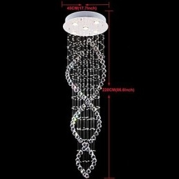 Lampada a sospensione in cristallo e metallo elettroplaccato, 1 lampadina GU10, 45 cm