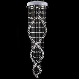 Lampada a sospensione in cristallo e metallo elettroplaccato, 1 lampadina GU10, 45 cm
