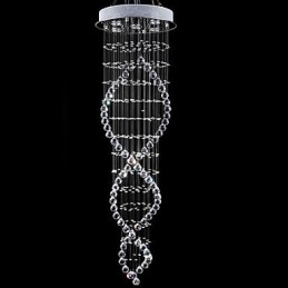 Lampada a sospensione in cristallo e metallo elettroplaccato, 1 lampadina GU10, 45 cm