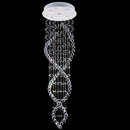 Lampada a sospensione in cristallo e metallo elettroplaccato, 1 lampadina GU10, 45 cm