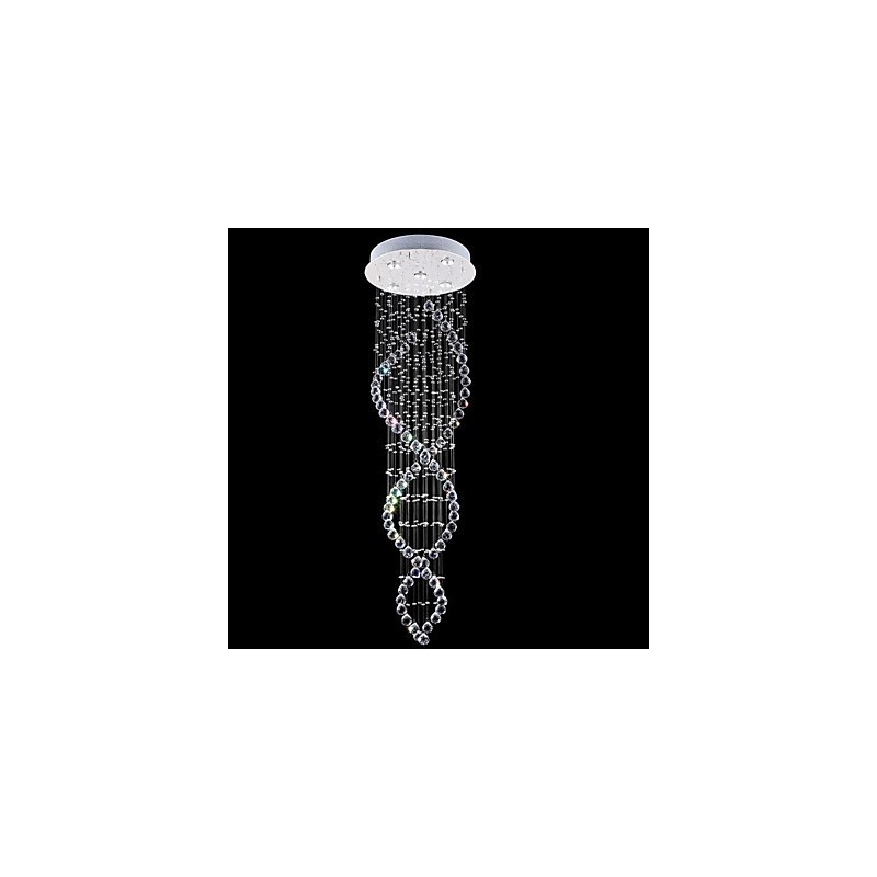 Lampada a sospensione in cristallo e metallo elettroplaccato, 1 lampadina GU10, 45 cm