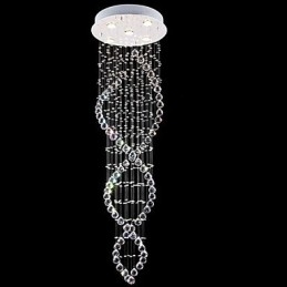 Lampada a sospensione in cristallo e metallo elettroplaccato, 1 lampadina GU10, 45 cm