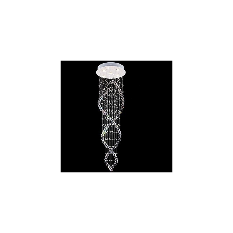 Lampada a sospensione in cristallo e metallo elettroplaccato, 1 lampadina GU10, 45 cm