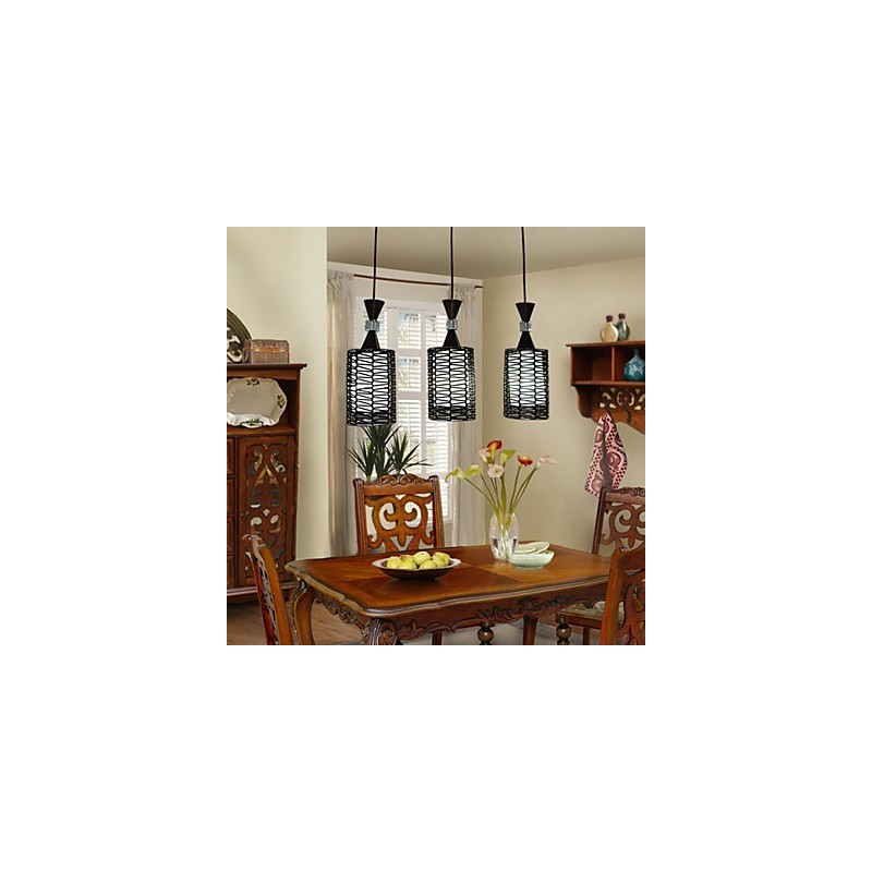 Lampada a sospensione Droplight in canna intrecciata a mano