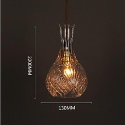 Lampadario a sospensione in vetro artistico a bottiglia, creativo e romantico