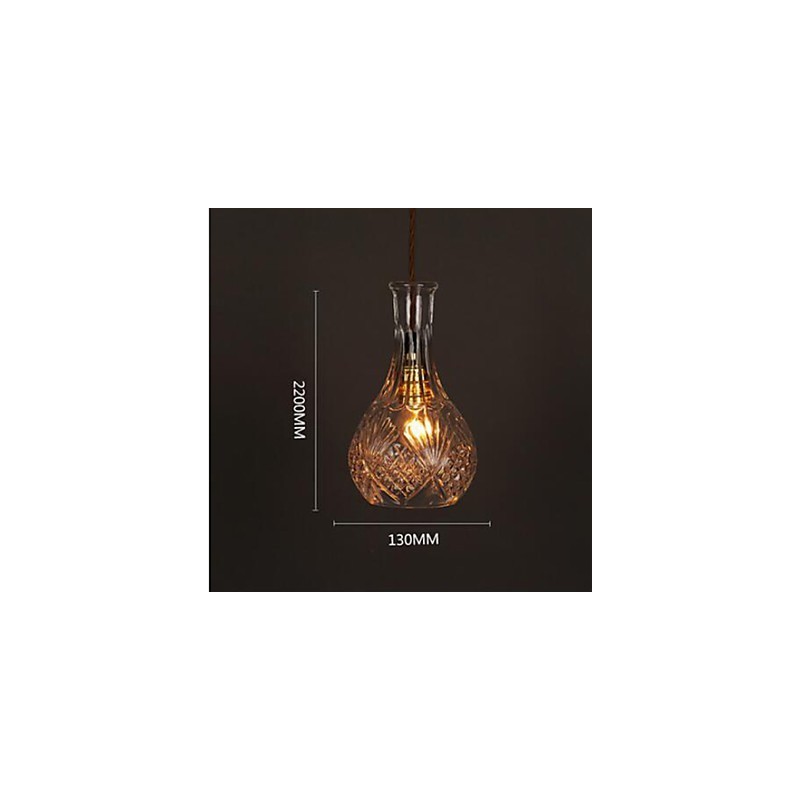 Lampadario a sospensione in vetro artistico a bottiglia, creativo e romantico