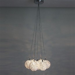 Lampada a sospensione mini moderna contemporanea in metallo elettroplaccato 7 luci G4