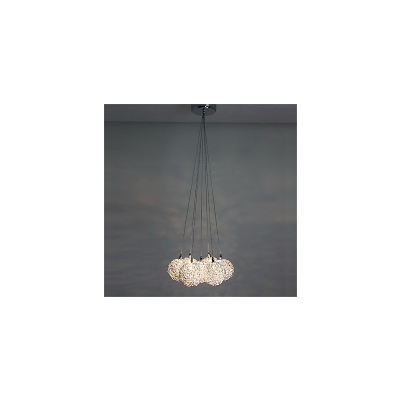 Lampada a sospensione mini moderna contemporanea in metallo elettroplaccato 7 luci G4