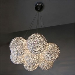Lampada a sospensione mini moderna contemporanea in metallo elettroplaccato 7 luci G4