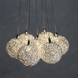 Lampada a sospensione mini moderna contemporanea in metallo elettroplaccato 7 luci G4