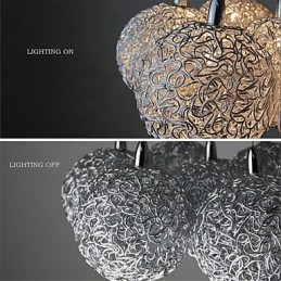 Lampada a sospensione mini moderna contemporanea in metallo elettroplaccato 7 luci G4