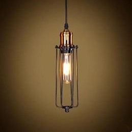 Lampada a sospensione industriale retrò nordamericana nera in metallo