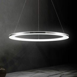 Lampada a sospensione LED moderna contemporanea in metallo bianco, telecomando