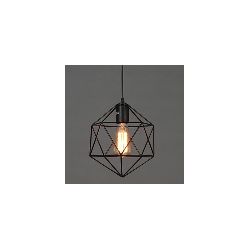 Lampadario a sospensione geometrico in ferro battuto e metallo, 1 lampadina E26/E27