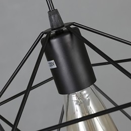 Lampadario a sospensione geometrico in ferro battuto e metallo, 1 lampadina E26/E27
