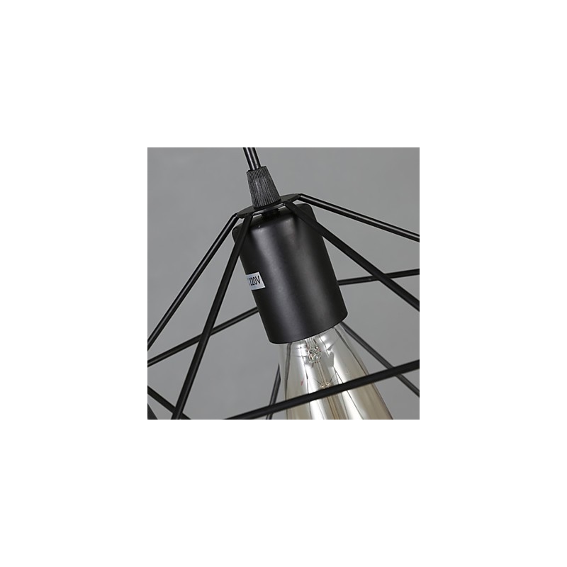 Lampadario a sospensione geometrico in ferro battuto e metallo, 1 lampadina E26/E27