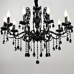 Lampadario moderno contemporaneo globo in cristallo nero, mini, metallo