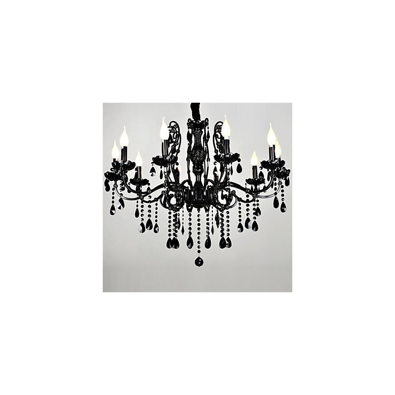 Lampadario moderno contemporaneo globo in cristallo nero, mini, metallo