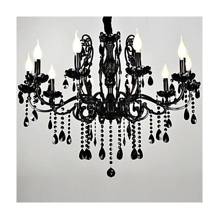 Lampadario moderno contemporaneo globo in cristallo nero, mini, metallo