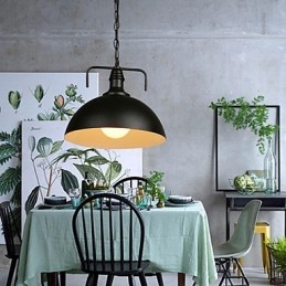 Lampada a sospensione in ferro battuto a testa singola, stile nordico americano industriale, semicerchio