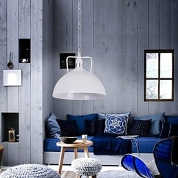 Lampada a sospensione in ferro battuto a testa singola, stile nordico americano industriale, semicerchio