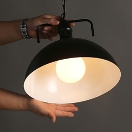 Lampada a sospensione in ferro battuto a testa singola, stile nordico americano industriale, semicerchio