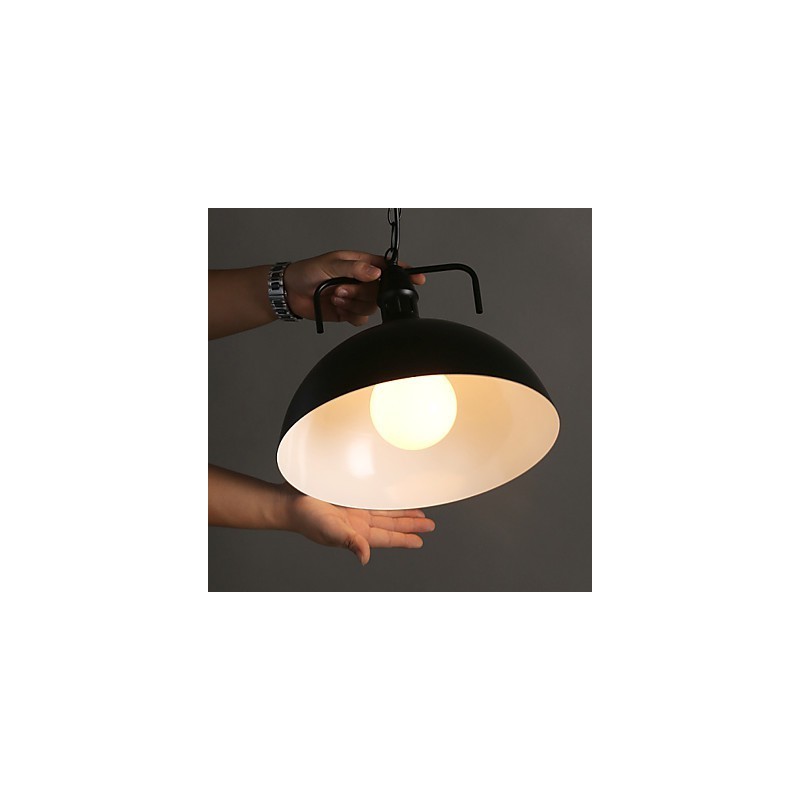 Lampada a sospensione in ferro battuto a testa singola, stile nordico americano industriale, semicerchio
