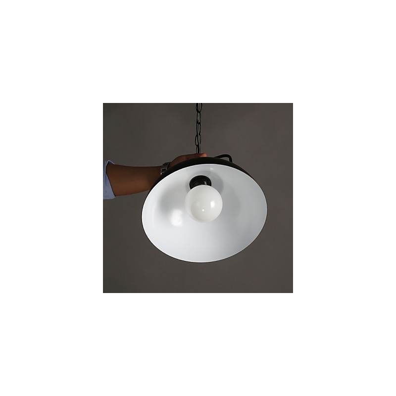 Lampada a sospensione in ferro battuto a testa singola, stile nordico americano industriale, semicerchio