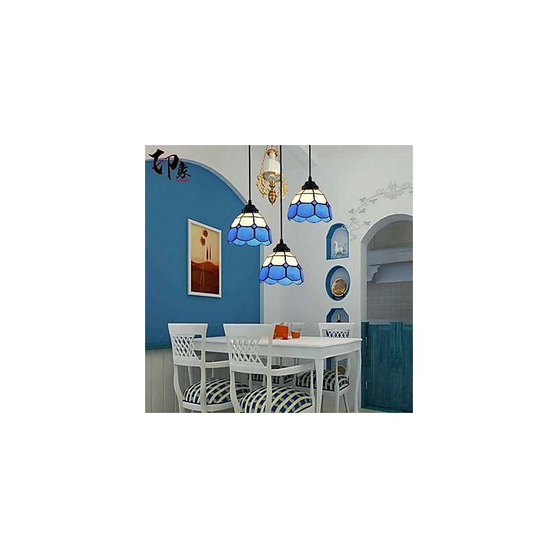 Lampada a sospensione in vetro a goccia stile europeo mediterraneo