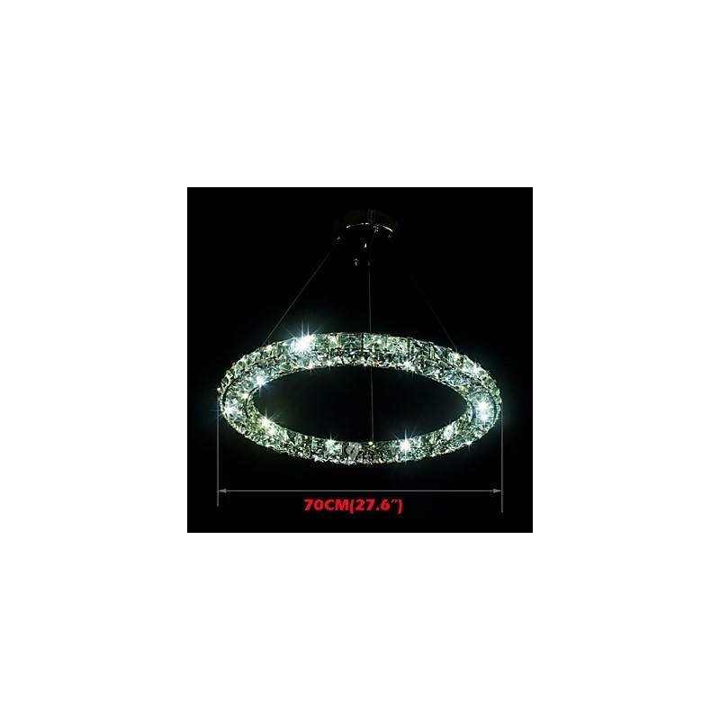 Lampadario a sospensione in cristallo K9 moderno D70 cm argento