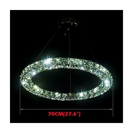 Lampadario a sospensione in cristallo K9 moderno D70 cm argento