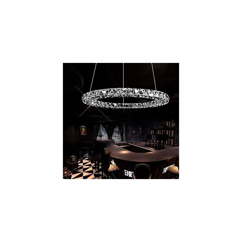Lampadario a sospensione in cristallo K9 moderno D70 cm argento