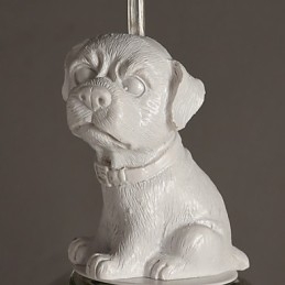 Lampada a sospensione piccola in vetro stile rurale Taipei con cane dei cartoni animati