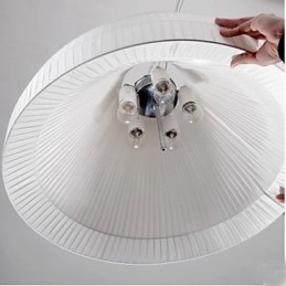 Lampada a sospensione in tessuto bianca retrò