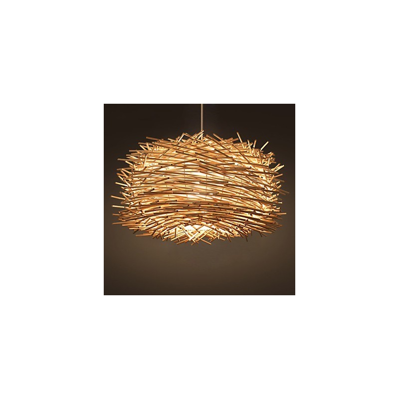 Lampada a sospensione in rattan intrecciato Denss marrone
